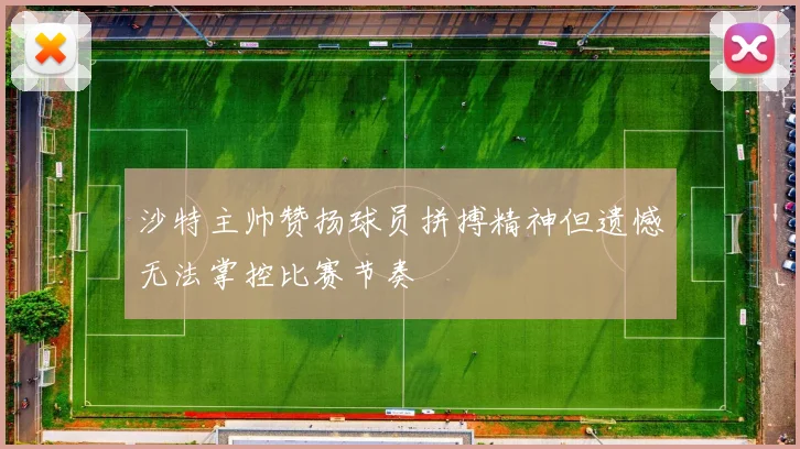 沙特主帅赞扬球员拼搏精神但遗憾无法掌控比赛节奏